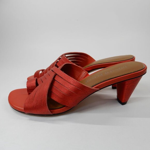 DONALD PLINER Alannis Slide Toe Ring Sandals Size 6 Tomato Red Leather NEW - Picture 5 of 14